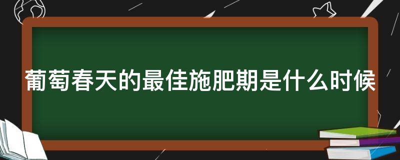 葡萄春天的最佳施肥期是什么时候 葡萄春天的最佳施肥期是什么时候开始