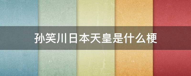 孙笑川日本天皇是什么梗 日本人孙笑川什么梗