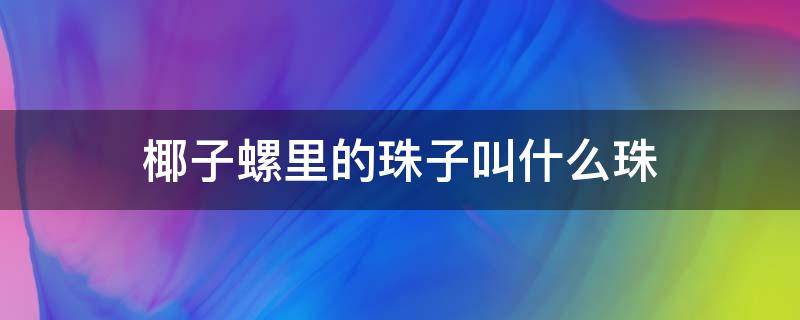 椰子螺里的珠子叫什么珠 椰子螺珍珠