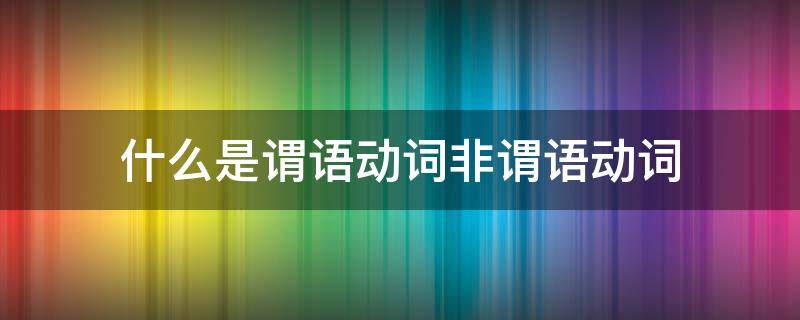 什么是谓语动词非谓语动词（哪些是谓语动词和非谓语动词）