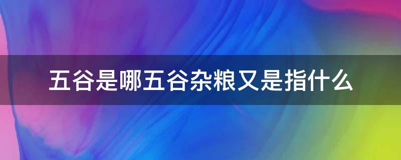 五谷是哪五谷杂粮又是指什么（五谷杂粮五谷指的是什么杂粮指的是什么）