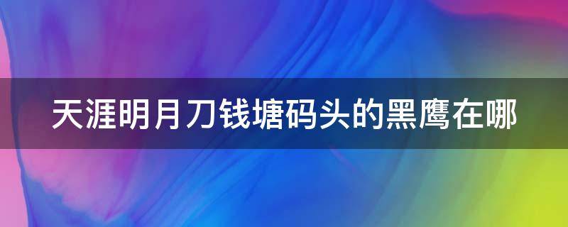 天涯明月刀钱塘码头的黑鹰在哪（天刀钱塘码头黑鹰在哪里）