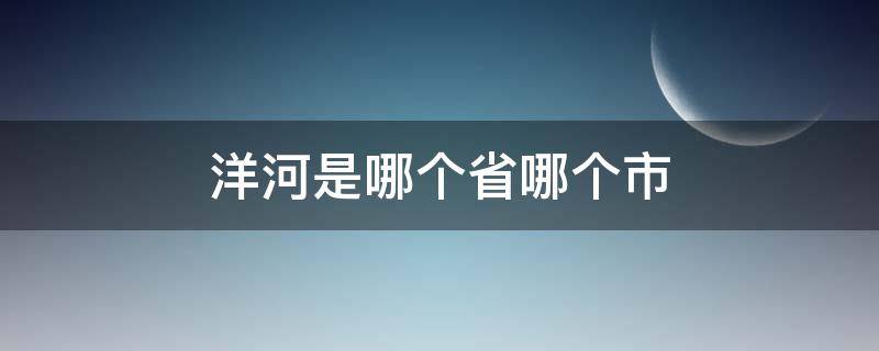 洋河是哪个省哪个市（洋河是哪个省哪个市哪个县）