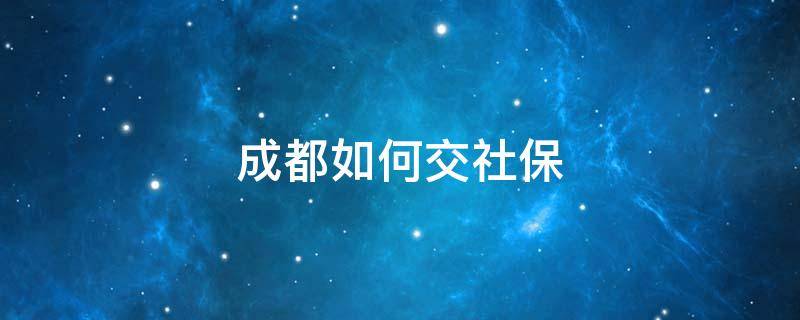 成都如何交社保 成都自己怎么交社保?