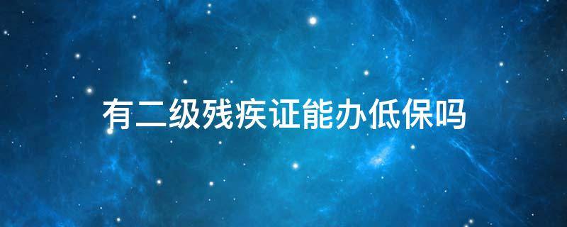 有二级残疾证能办低保吗（二级残疾证可以办低保吗?）