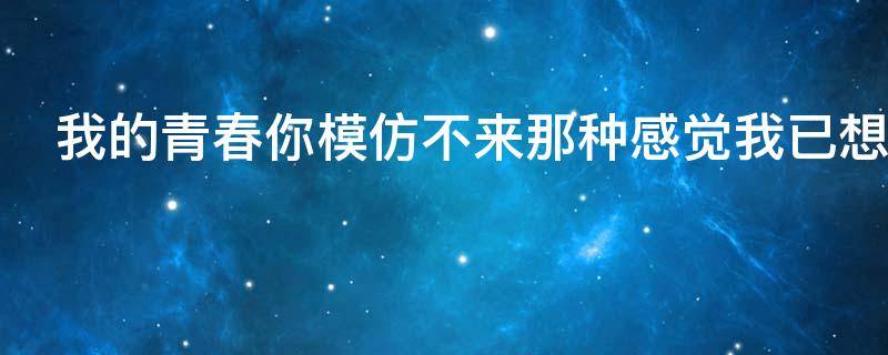 我的青春你模仿不来那种感觉我已想起来什么歌