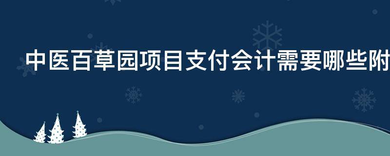 中医百草园项目支付会计需要哪些附件材料