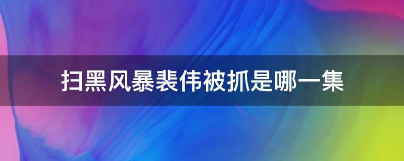 扫黑风暴裴伟被抓是哪一集 扫黑风暴裴伟第几集被发现是内鬼