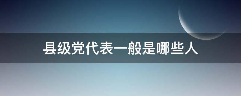 县级党代表一般是哪些人（县级党代表有多少人）