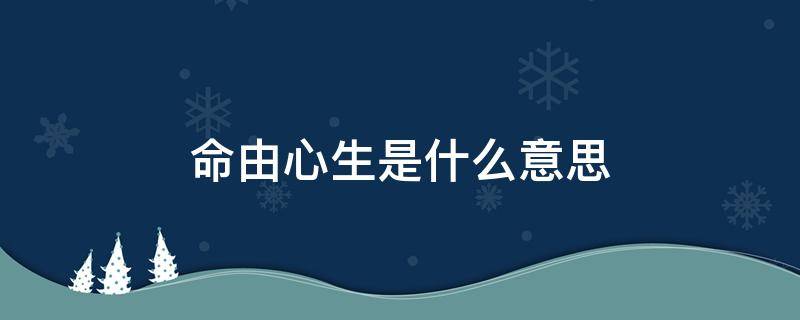 命由心生是什么意思（命由心造,相由心生是什么意思）