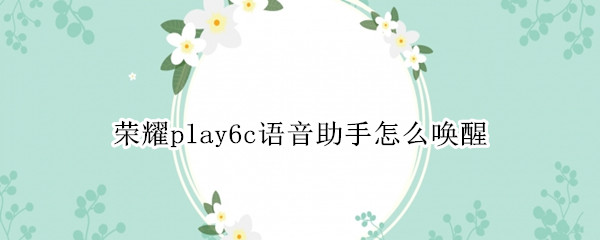 荣耀play6c语音助手怎么唤醒 荣耀play如何唤醒语音助手