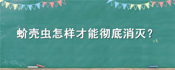 蚧壳虫怎样才能彻底消灭（蚧壳虫怎样才能彻底消灭果树）