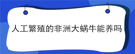 人工繁殖的非洲大蜗牛能养吗 人工繁殖的非洲大蜗牛能养吗视频