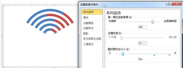 excel怎么制作WIFI信号百分比图表