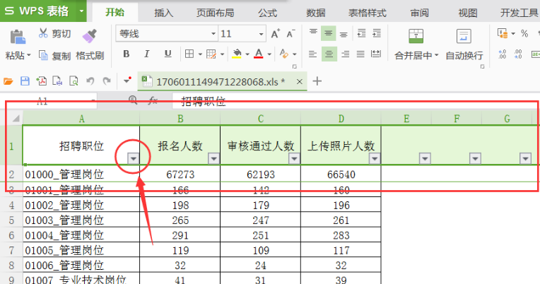 wps筛选怎么操作步骤