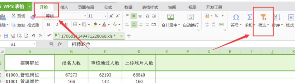 wps筛选怎么操作步骤