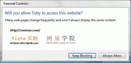 Vista系统中父母控制与网络浏览限制功能
