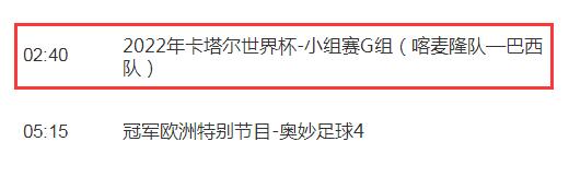 世界杯喀麦隆vs巴西直播时间 CCTV5+视频直播巴西对喀麦隆比赛