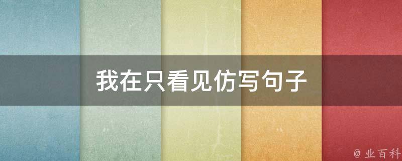 我在只看见仿写句子 我在小小的船里坐仿写