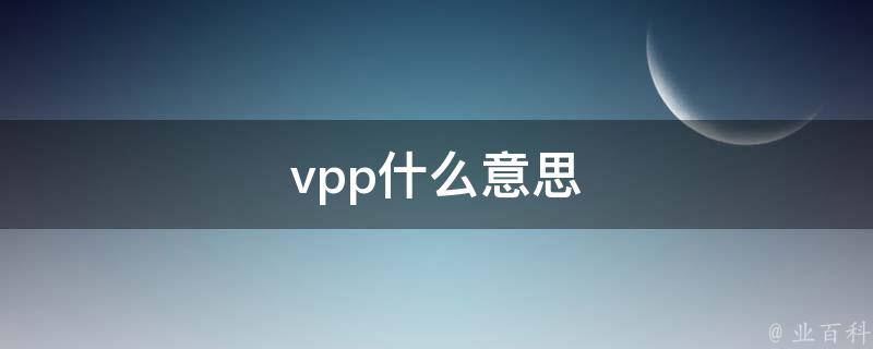 vpp什么意思（Vpp什么意思）