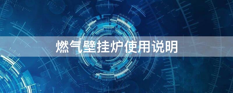 燃气壁挂炉使用说明 家用燃气壁挂炉十大排名品牌