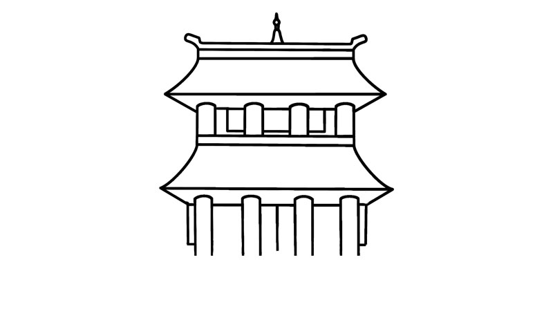 古代建筑简笔画画法