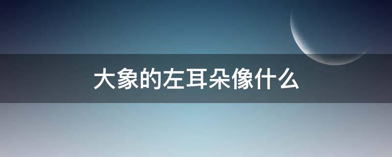 大象的左耳朵像什么（大象的左耳朵像什么数字）