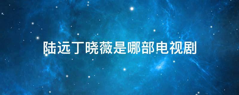 陆远丁晓薇是哪部电视剧 晓薇陆远是哪部影视剧